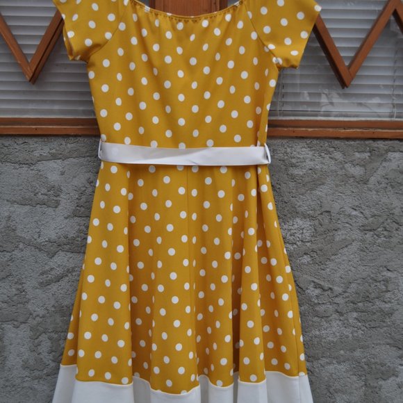 Women's Polka Dot Off Shoulder Dress sweet heart style puls size Summer Dress - Picture 4 of 4